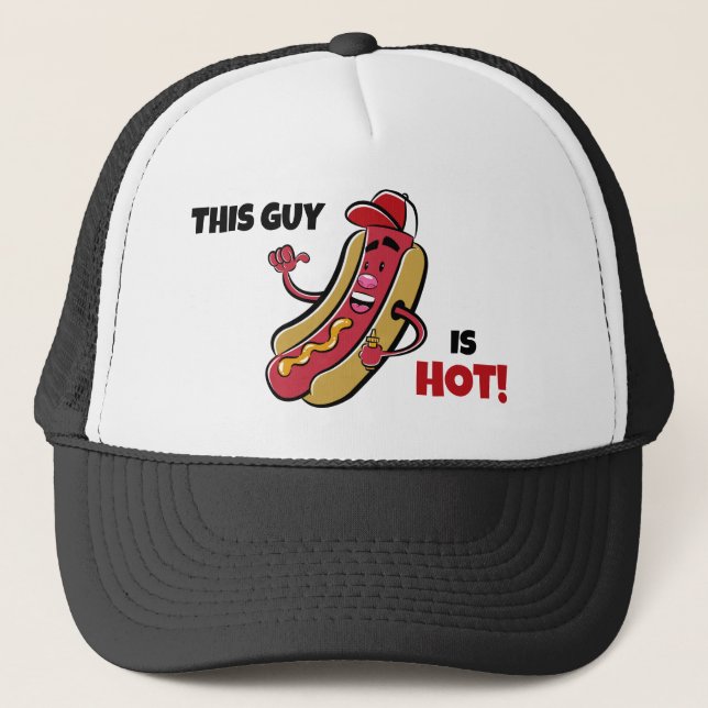 Casquette Chien chaud de texte personnalisé (Devant)