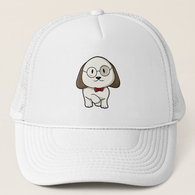 Casquette Chien comme chambre avec Cravate et lunettes (Devant)