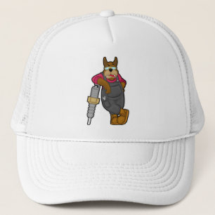 Casquette Chien comme mécanicien avec bougie