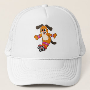 Casquette Chien comme Patineur avec Patins en ligne
