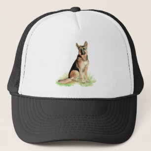 Casquette Chien de berger allemand à l'aquarelle Art animal 