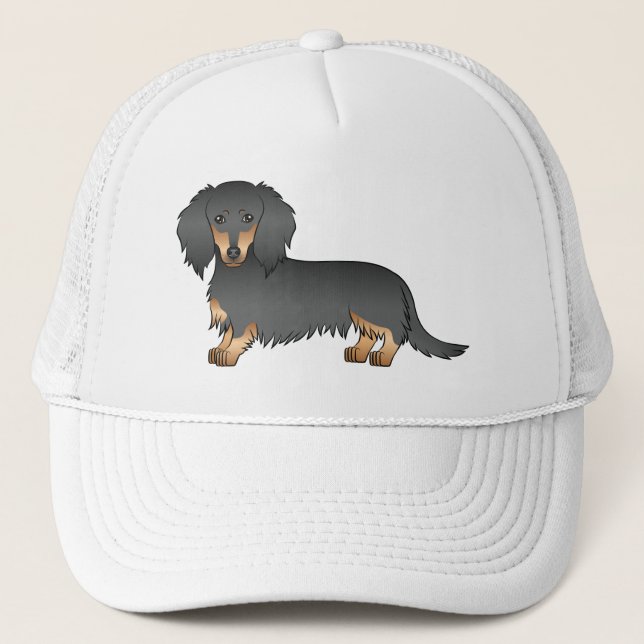 Casquette Chien De Dachshund En Noir Et Tan (Devant)