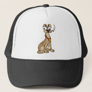 Casquette Chien de tabagisme de bande dessinée