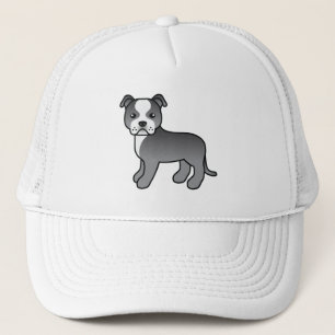 Casquette Chien de Terrier Bleu Et Blanc