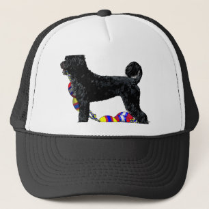 Casquette Chien d'eau portugais debout avec ligne de flottai