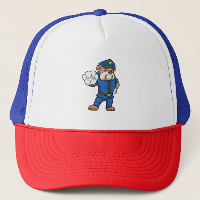 Casquette Chien en policier avec uniforme (Devant)