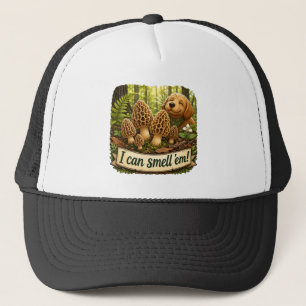 Casquette Chien heureux reniflant des morilles - Amour de la