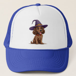 Casquette Chien joyeux portant un chapeau de sorcière