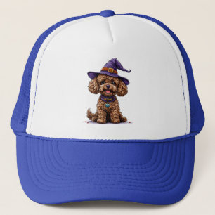 Casquette Chien joyeux portant un chapeau de sorcière