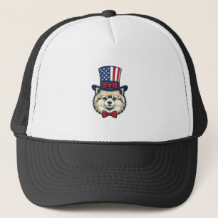 Casquette Chien Patriotique Tête Gravure Vintage Design Vect
