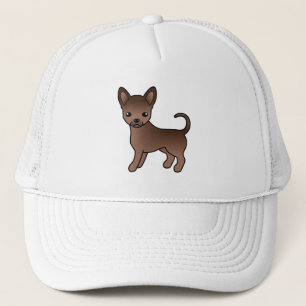 Casquette Chihuahua à poil lisse au chocolat Chien de dessin