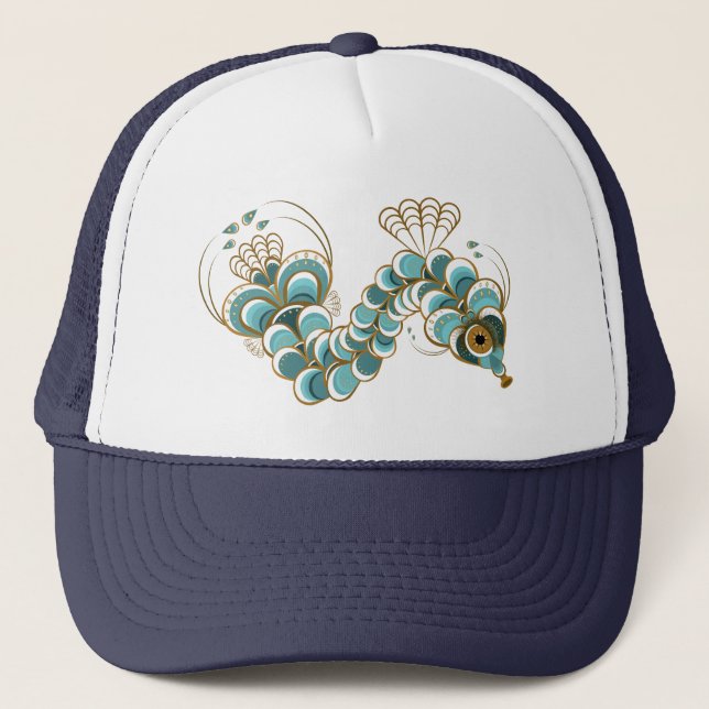 Casquette Chimera - Peacock Seahorse Trucker Chapeau (12 cou (Devant)