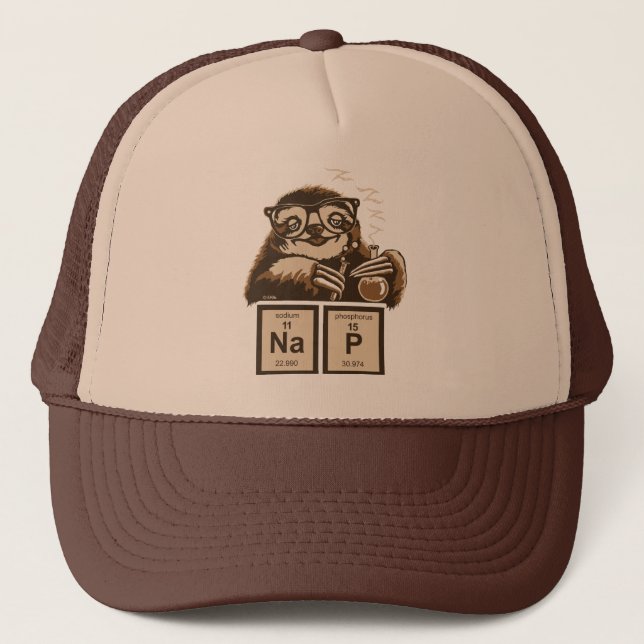 Casquette Chimie paresseux découvert nap (Devant)