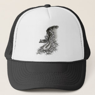 Casquette Chine Dragon, noir et blanc Design en Tattoostyl