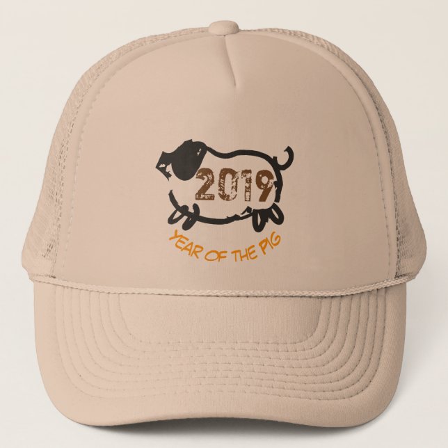 Casquette Chinois année du chapeau de camion de porc (Devant)