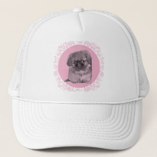 Casquette Chiots Pékinois en Rose