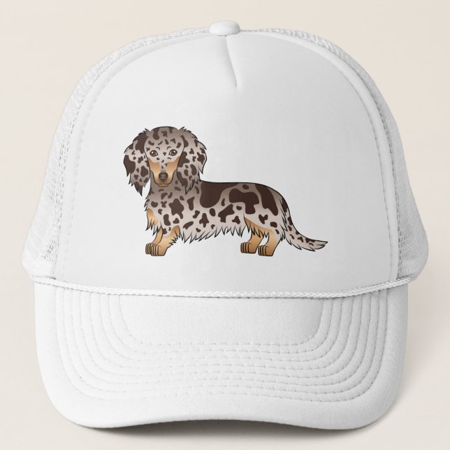 Casquette Chocolat Et Tan Dapper Longs Cheveux Dachshund Chi (Devant)
