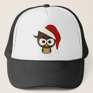 Casquette Chouette en colère portant le chapeau de Santa