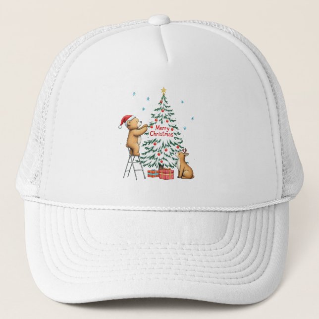 Casquette Christmas deer and bear (Devant)