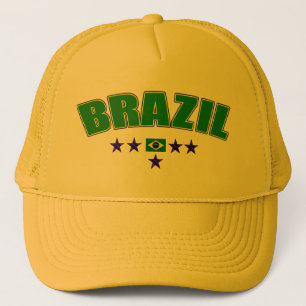 Casquette cinq étoiles de logo du Brésil de jaun