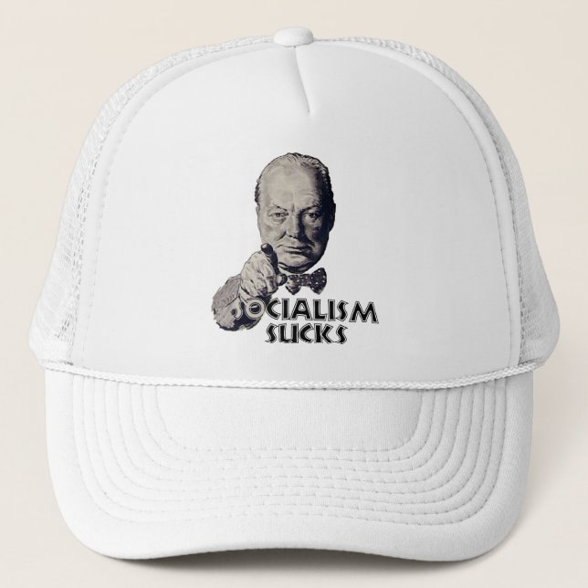 Casquette Citation de Churchill : Le socialisme suce ! (Devant)