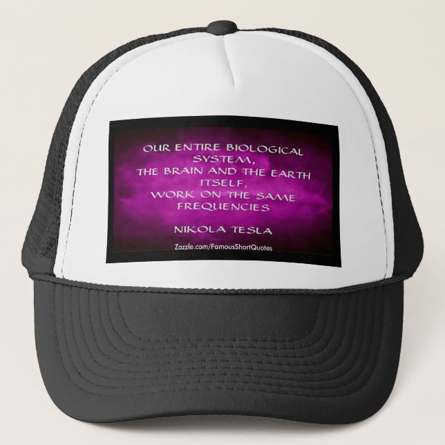 Casquette Citation de Nikola Tesla - les mêmes fréquences (Devant)