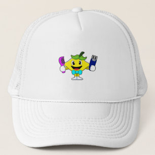 Casquette Citron comme coiffeur avec peigne et razor