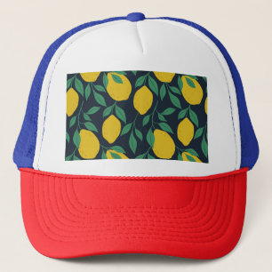 Casquette Citrons Colorés : Vibrance Dessinée À La Main.