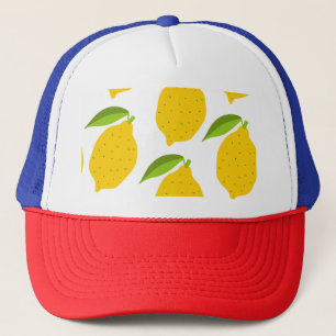 Casquette citrons jaunes, motif artistique sans soudure.