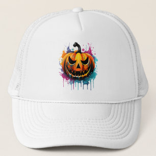 Casquette Citrouille de couleur de splash d'Halloween