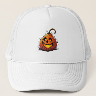 Casquette Citrouille de Jack O’Lantern effrayante avec des y