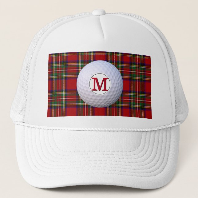 Casquette Clan écossais Monogram Royal Stewart Tartan Plaid (Devant)