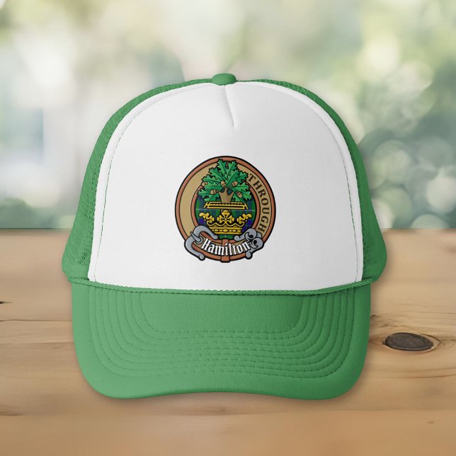 Casquette Clan Hamilton Crest sur la chasse Tartan (Créateur téléchargé)