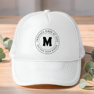 Casquette Classe de finissants 20XX Monogramme moderne perso