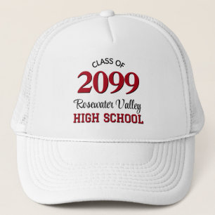 Casquette Classe de l'année Couleurs de l'école Rouge Noir