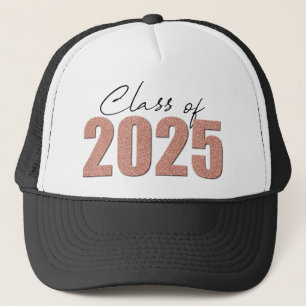 Casquette Classe de Parties scintillant or rose de 2025
