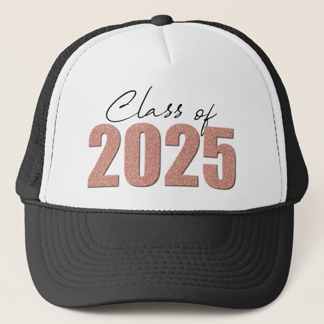 Casquette Classe de Parties scintillant or rose de 2025 (Devant)