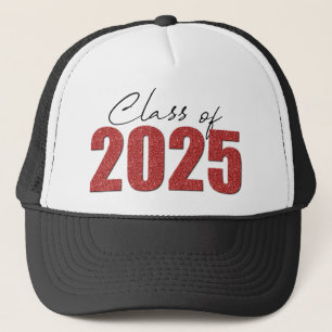 Casquette Classe Parties scintillant rouge de 2025