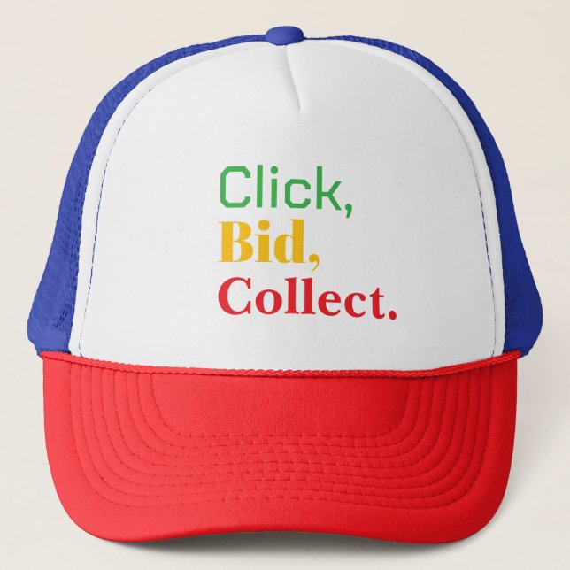 Casquette Click, Bid, Collect. Book tshirt (Devant)