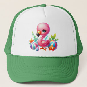 Casquette Clipart de dessin Flamant rose aquarelle