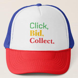 Casquette Cliquez, Enchérissez, Collectionnez. Livre tshirt