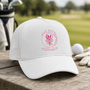 Casquette Club social des épouses de golf monogramme rose ch