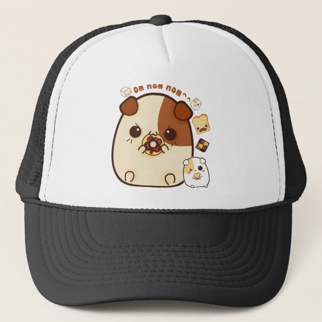 Casquette Cobayes de Kawaii avec du pain et les biscuits (Devant)