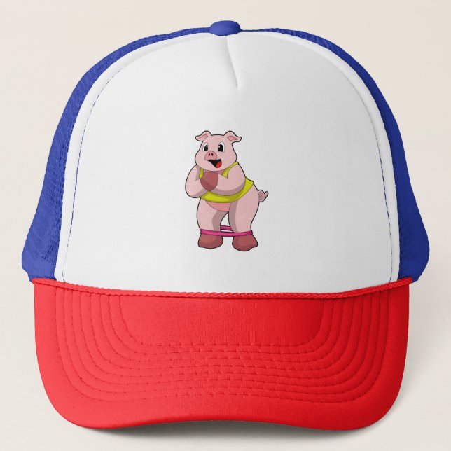 Casquette Cochon de fitness avec bande de caoutchouc (Devant)