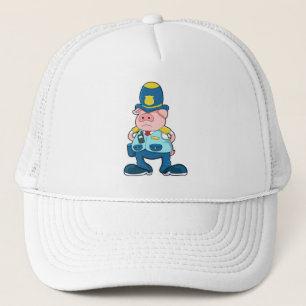 Casquette Cochon en tant qu'agent de police avec police Unif