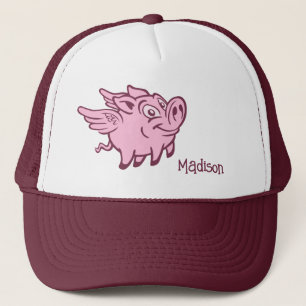 Casquette Cochon volant de nom personnalisé
