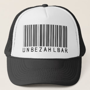Casquette code-barres noir "UNBEZAHLBAR" allemand