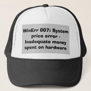 Casquette Code d'erreur d'argent inadéquat