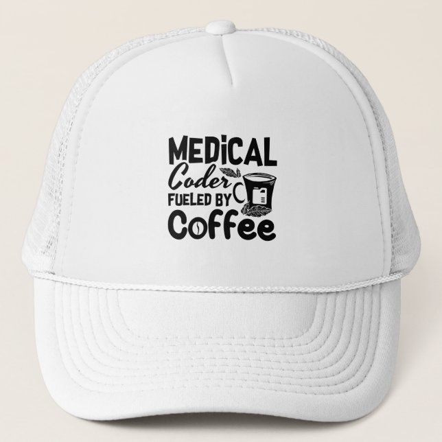 Casquette Code médical Fueled by Coffee Programmer Coding (Devant)