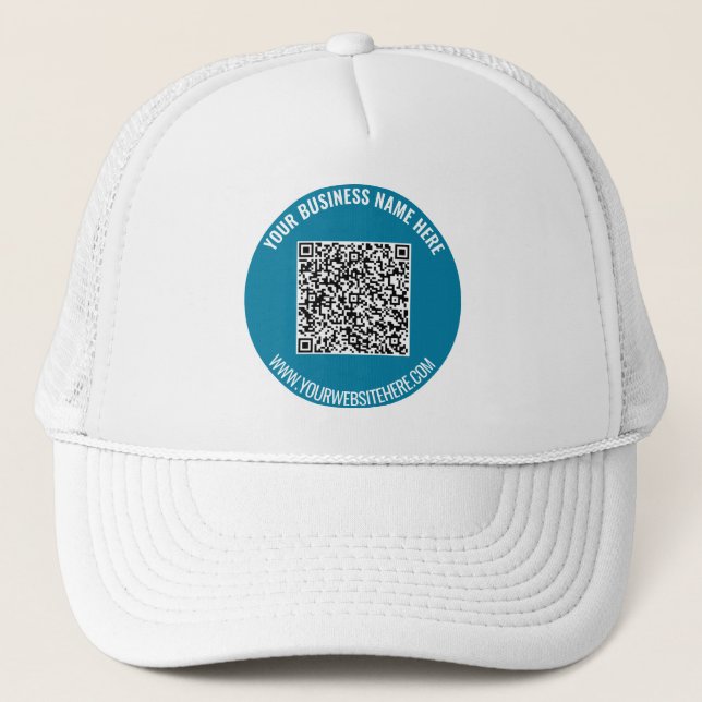 Casquette Code QR personnalisé et chapeau de camion texte (Devant)